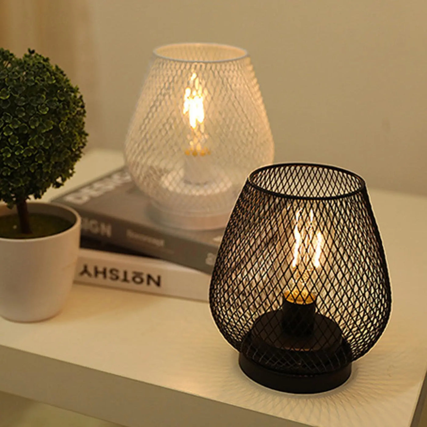 lampe cage métal led bougie sans fil mariage déco maison