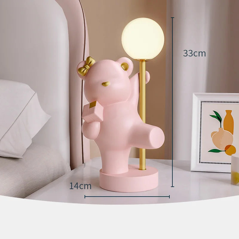 Lampe de Table en forme de lapin rose nordique