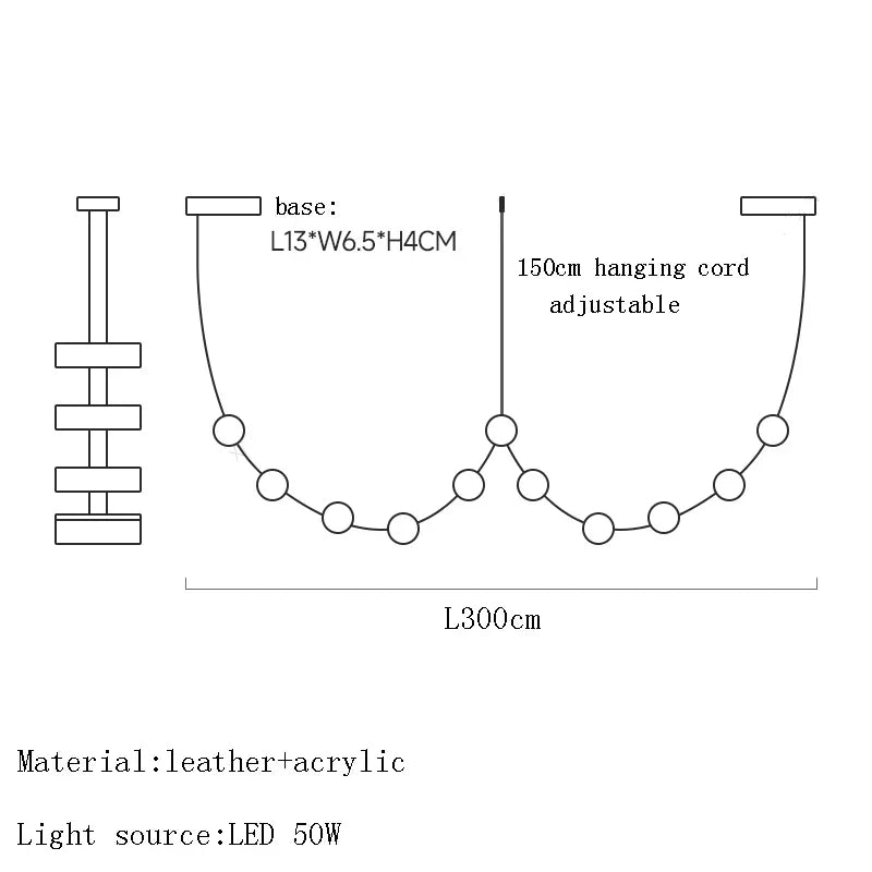 lustre créatif en cuir postmoderne pour décoration artistique moderne