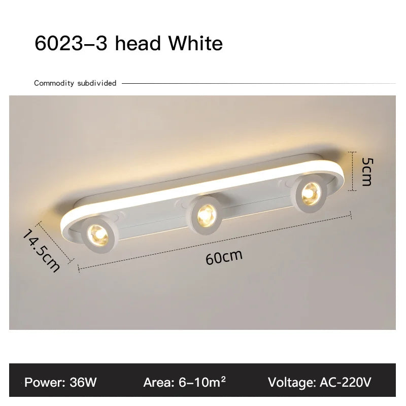 Acrylic Strip LED Chandelier With Spotlight, Used For Living Room, Bedroom, Lighting Fixtures, Kitchen Decoration, Black