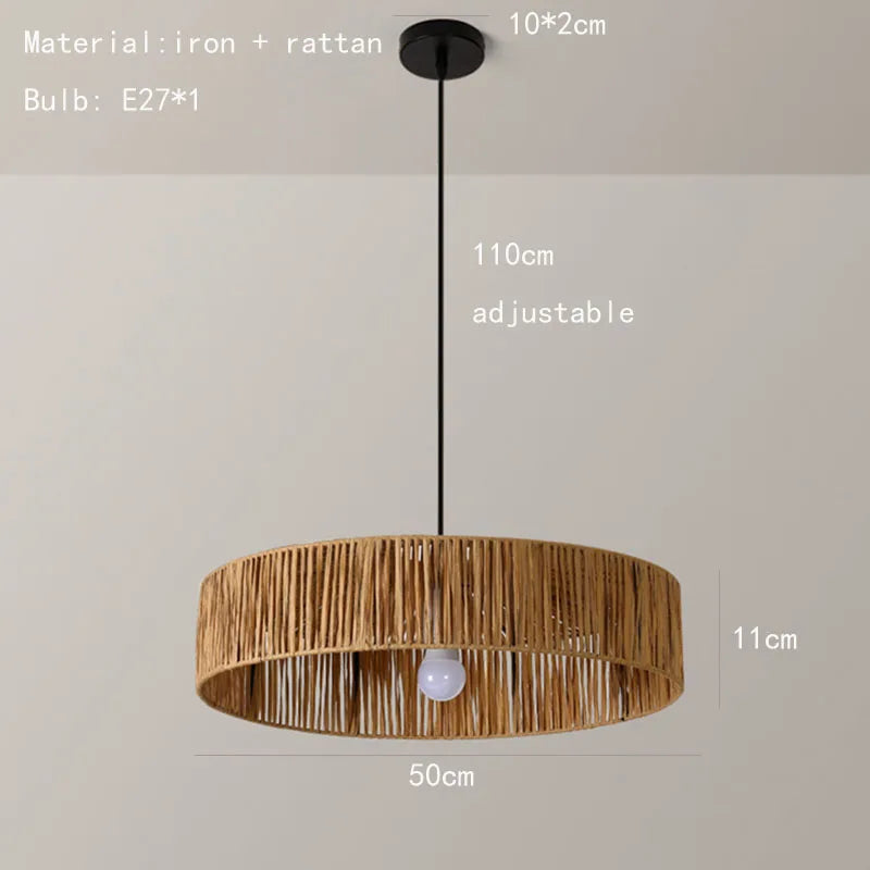 suspension en rotin style asie du sud-est avec cordon réglable