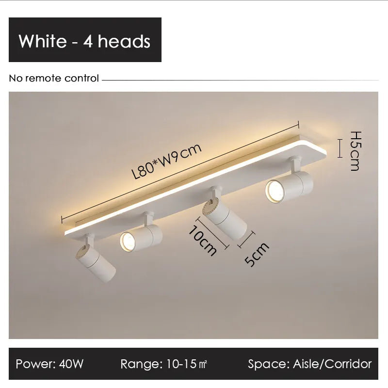 Plafonnier LED noir moderne projecteur