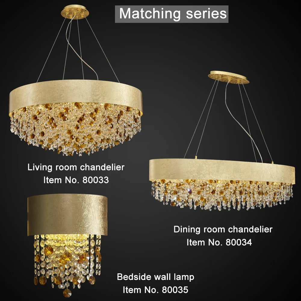 lustre en cristal moderne led avec intensité variable