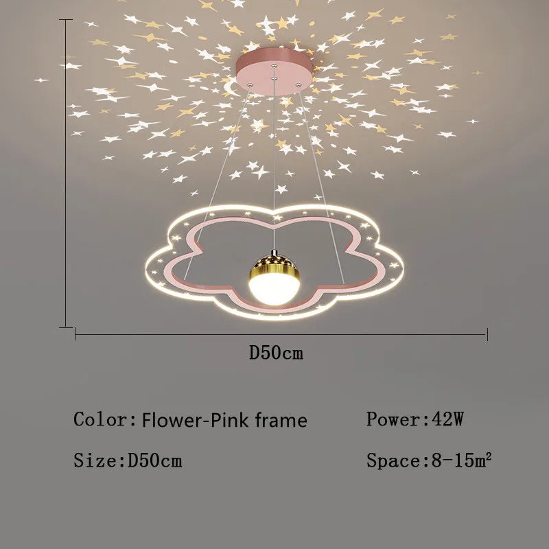 lustre étoile créatif lumineux pour chambre d'enfants