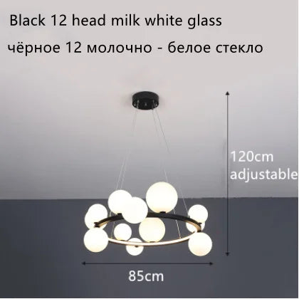 lustre moderne en verre design pour décoration intérieure élégante