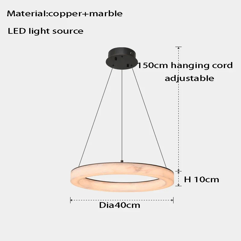 Suspension LED en marbre véritable