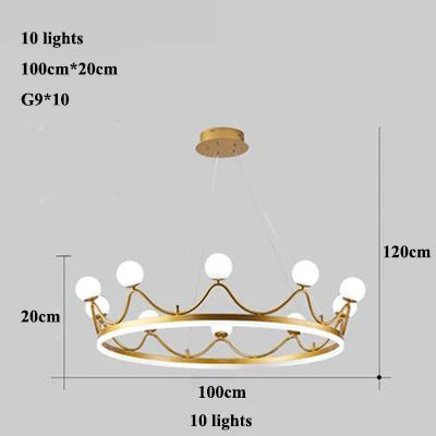 lustre led couronne style moderne décoratif suspension