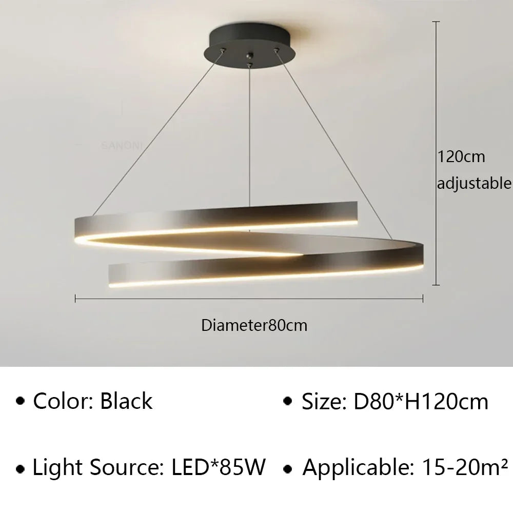 lustre led moderne pour décoration intérieure lumineuse