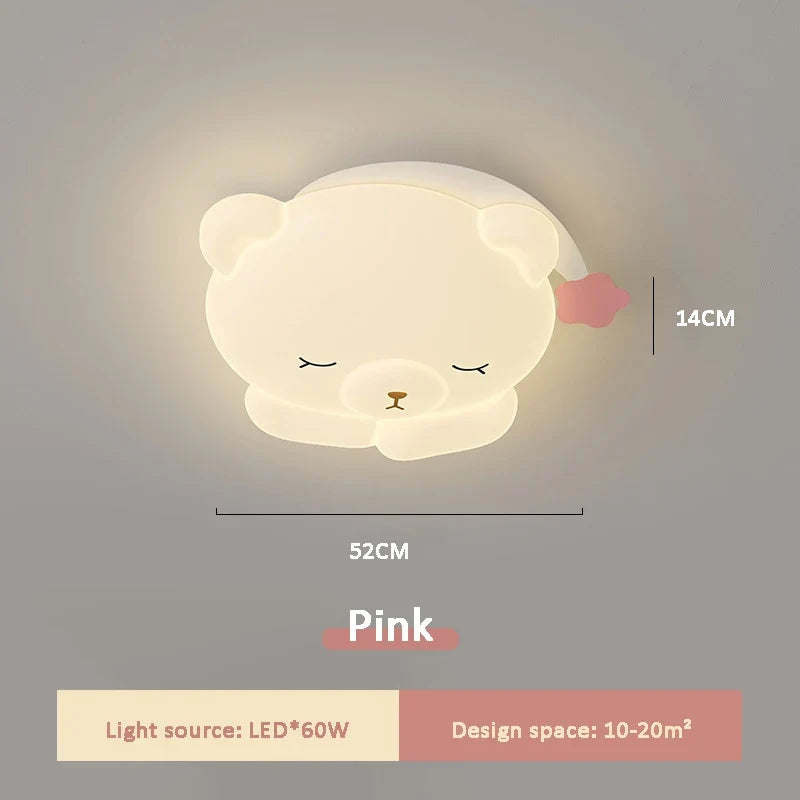 Mignon bonnet de nuit ours lampe chambre d'enfants plafonniers romantique chaud chambre de bébé garçon fille chambre plafonniers dessin animé chambre décor