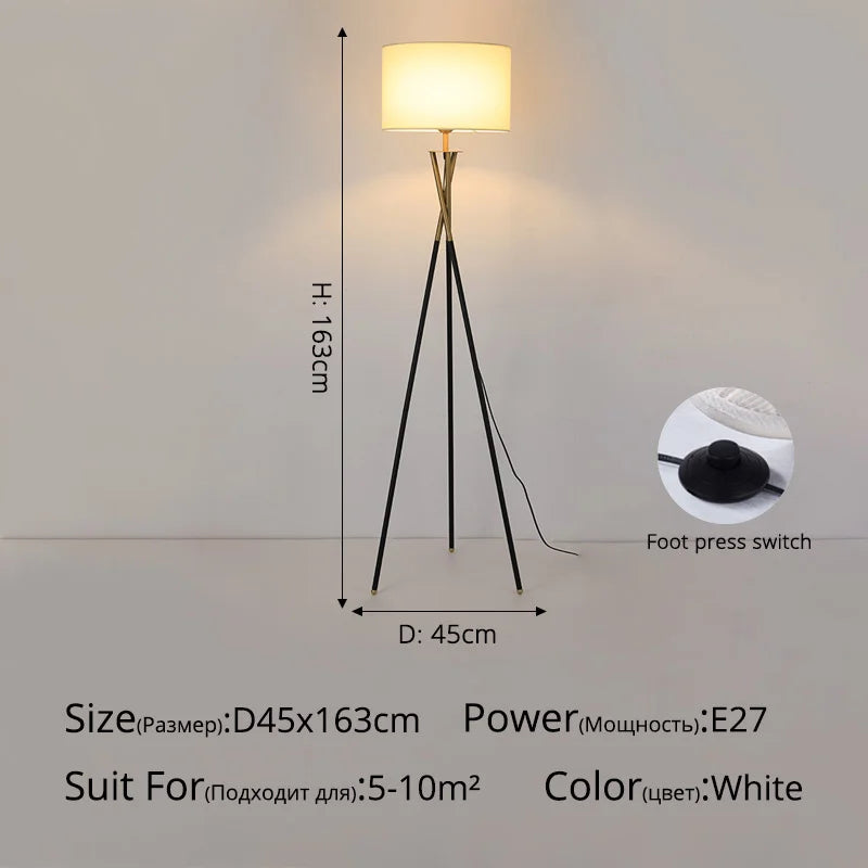 lampe de sol minimaliste de luxe avec table verticale réglable