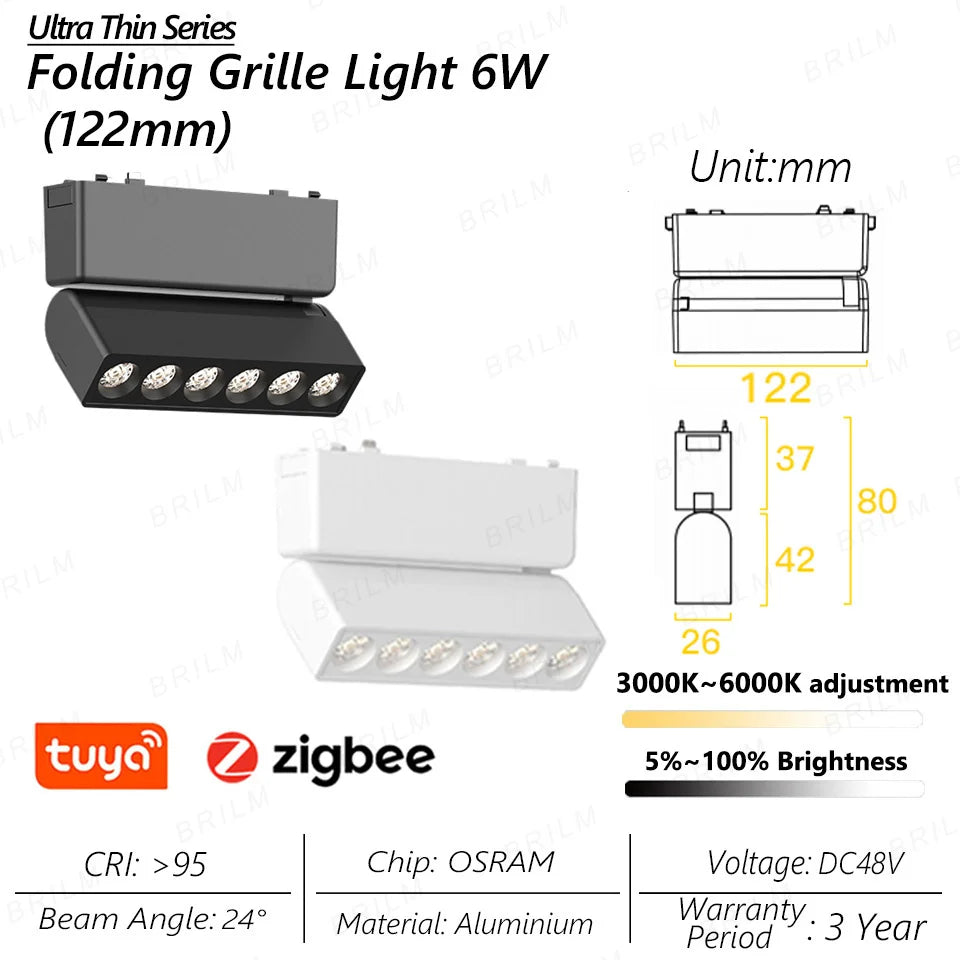 spot lumineux intelligent magnétique tuya zigbee à intensité variable