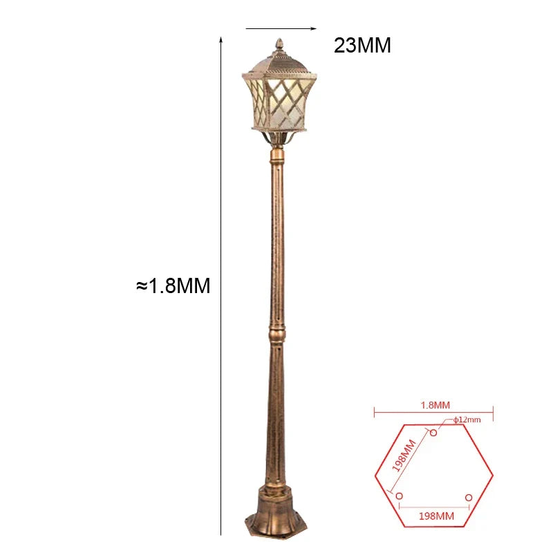 1.8M European Garden Street Lamp Outdoor Waterproof Single-Head High-Pole Landscape Lamp
