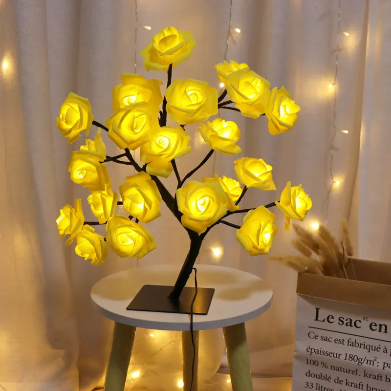lampe de table led arbre cerisier cristal veilleuse nordique