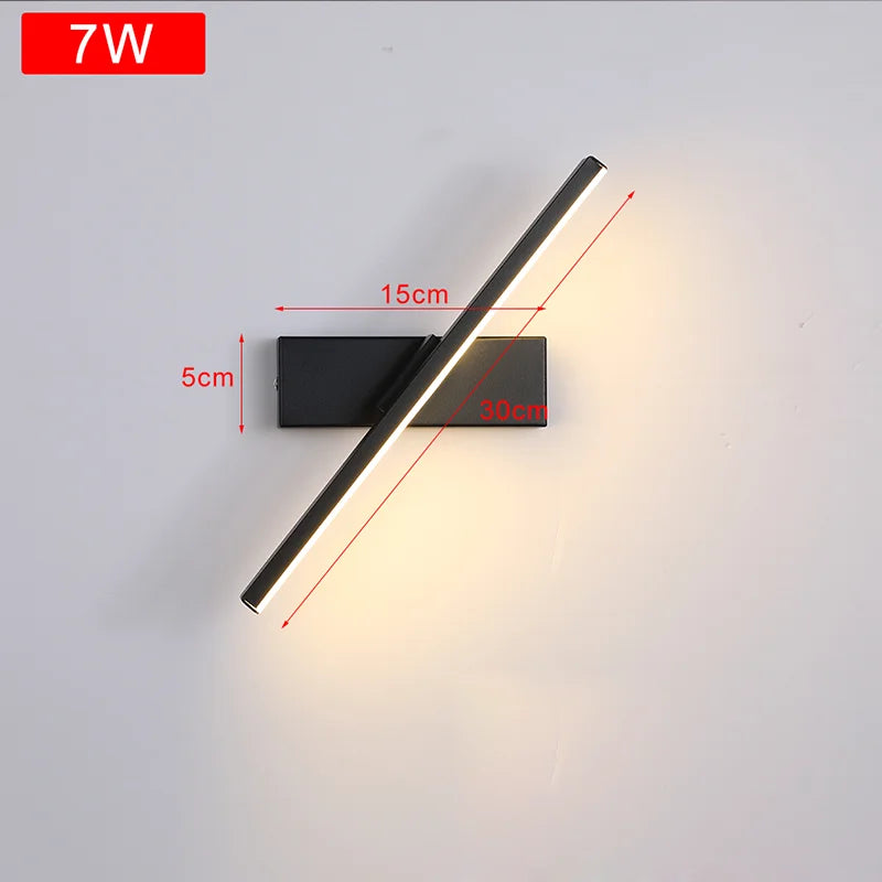 applique murale led moderne minimaliste rotative créative