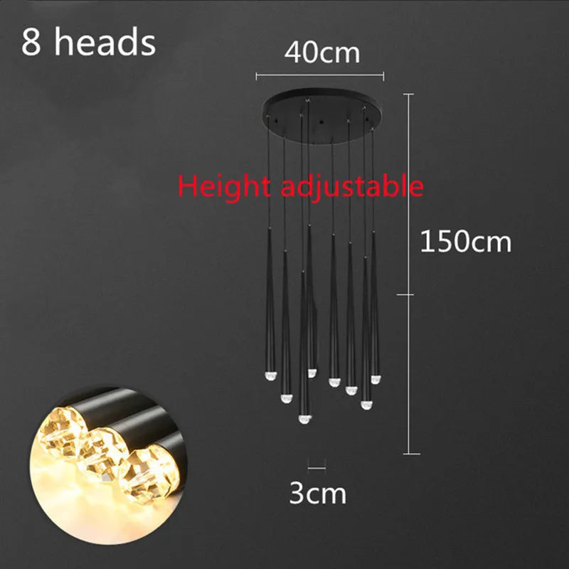 lustre en cristal design moderne pour éclairage intérieur élégant