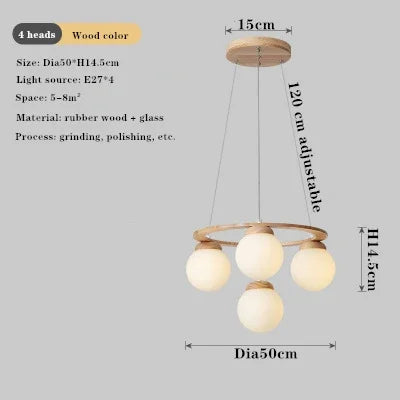 lustre à led design multi têtes en verre pour intérieur moderne