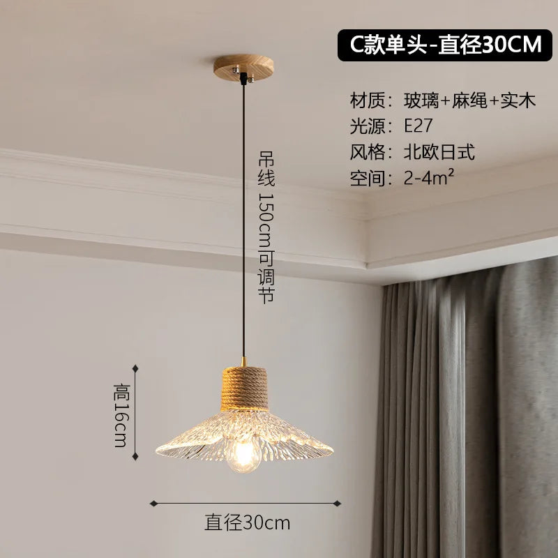 lustre nordique japonais trois têtes style bûche pour intérieur créatif