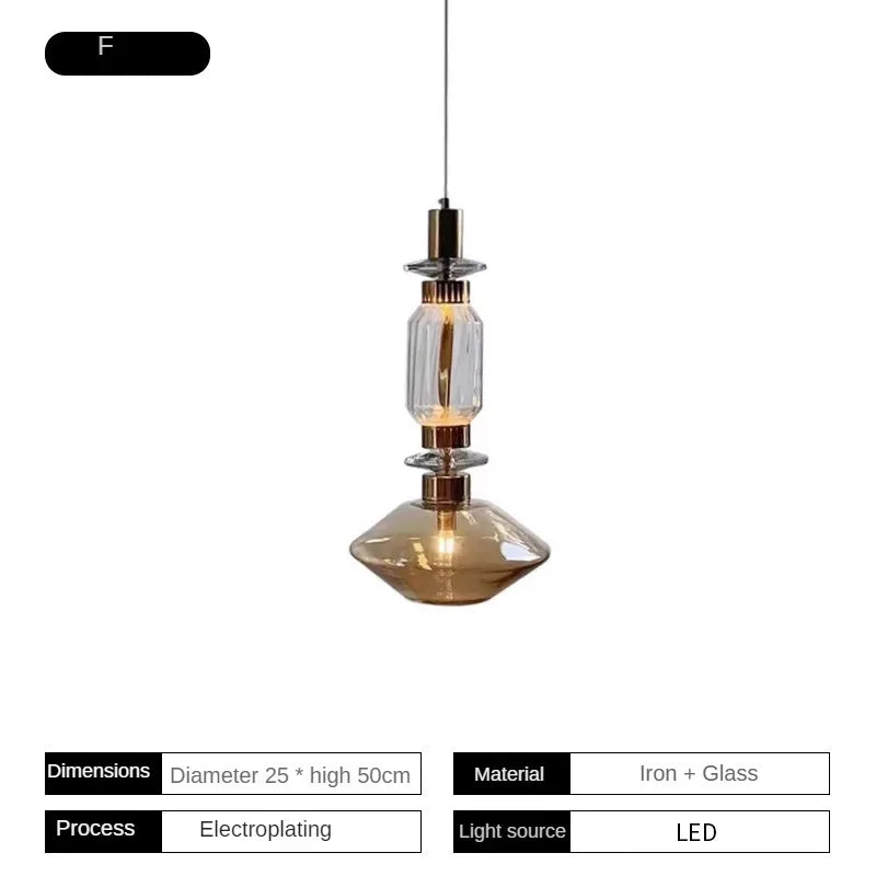 suspension décorative en verre style post-moderne pour divers espaces