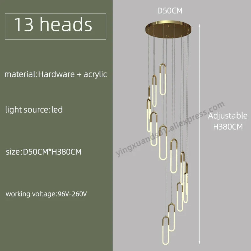suspension moderne design nordique éclairage led loft élégant