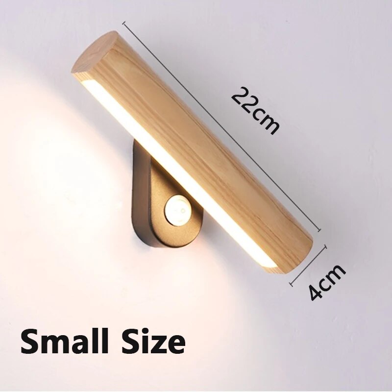 Applique murale LED Rotatives en bois arrondi