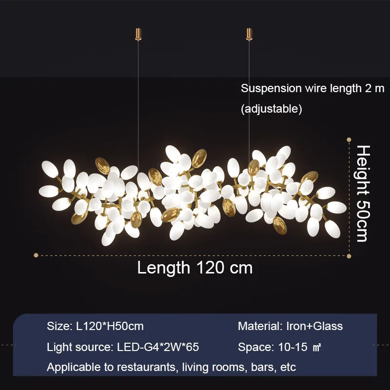 Lustre en verre blanc de luxe postmoderne