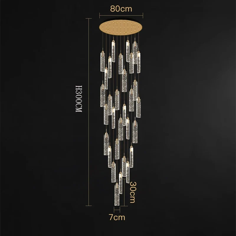 Lustre design Nordique à suspensions dorées tombantes