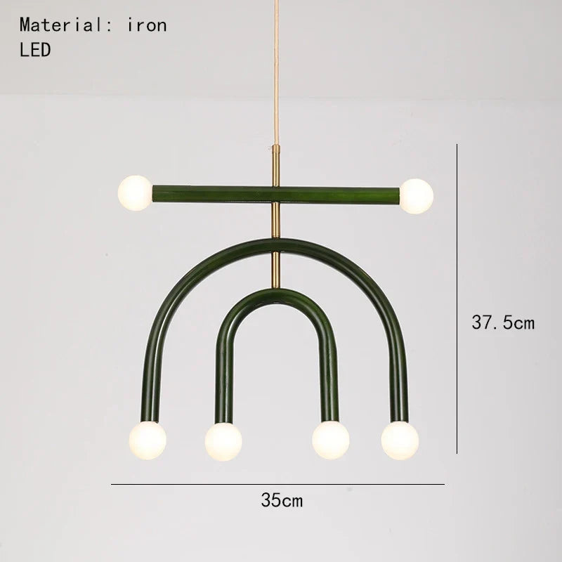 lustre arc-en-ciel métallique fil art déco suspendu réglable