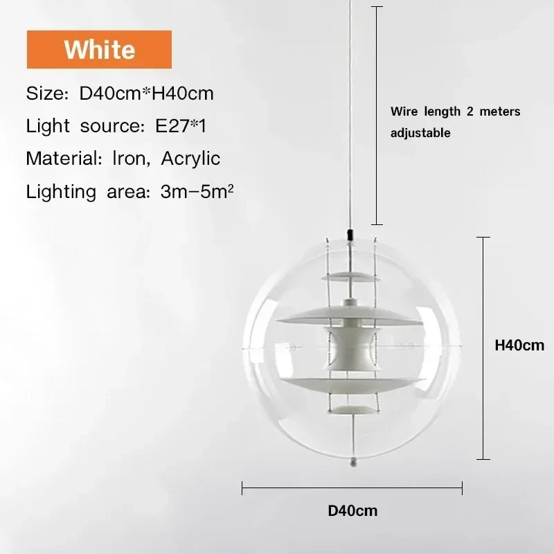 lustre moderne en acrylique design danois pour décoration intérieure