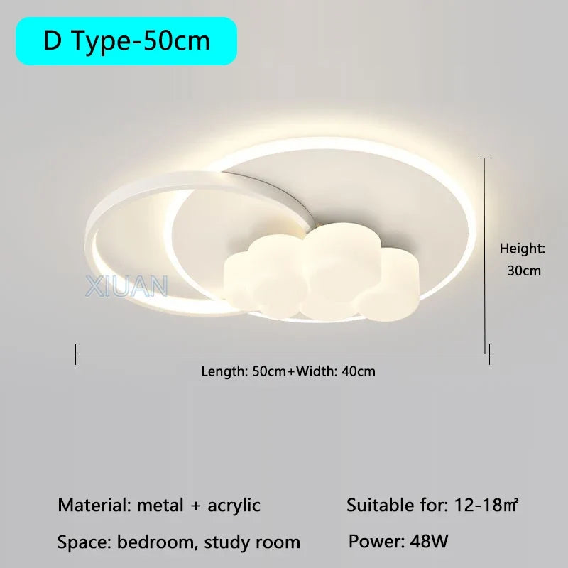 plafonnier minimaliste avec bulle suspendue et lustre en nuage