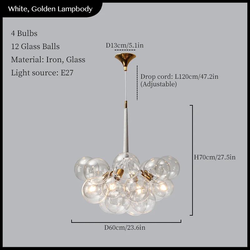 suspension moderne en verre pour décoration intérieure élégante