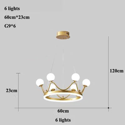 lustre led couronne style moderne décoratif suspension