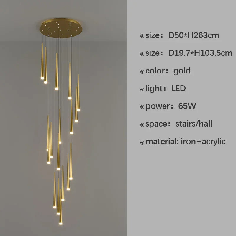 lustre moderne à led pour décoration d'intérieur haut de gamme