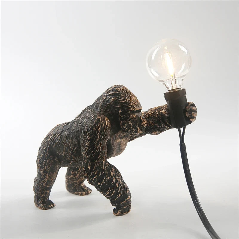 lampe à poser nordique king kong en résine personnalisable animaux