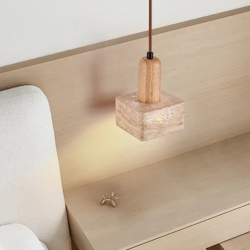 suspension en bois massif pour décoration intérieure créative rétro