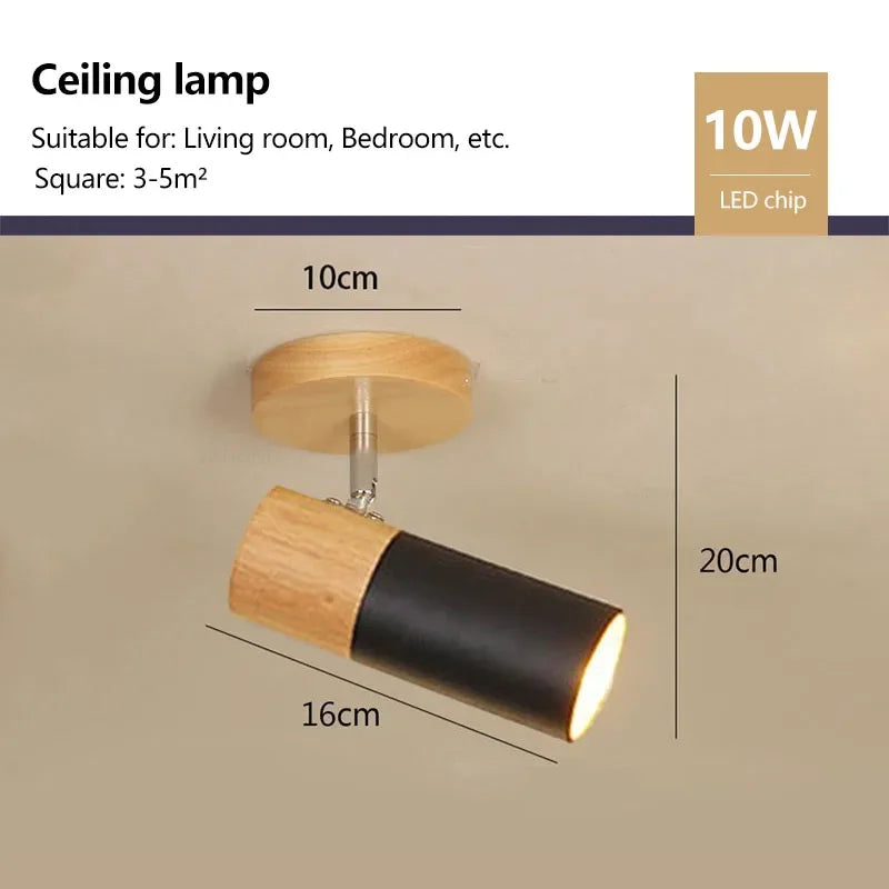 spot rotatif réglable en bois nordique luminaire vestiaire