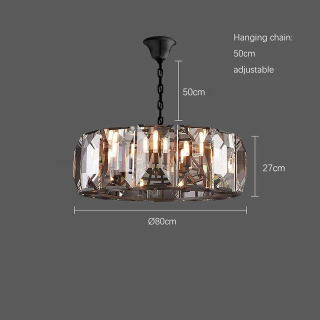 lustre moderne en cristal k9 suspension rectangulaire grande taille