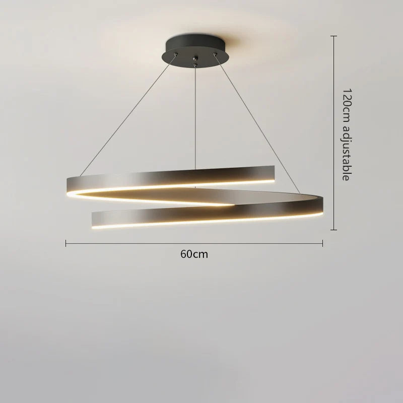 lustre à anneau simple moderne en fer doré avec éclairage LED intérieur