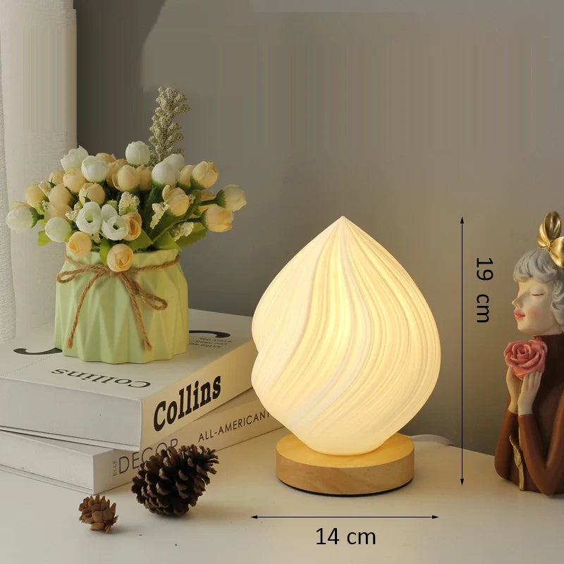 Lampe à poser Abat-jour imprimé en 3D de Style crème française