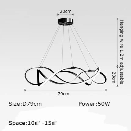 Lustre LED suspendue moderne style europe du nord