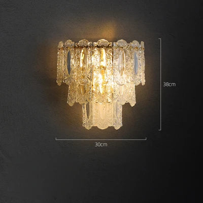 applique murale led en cristal doré à intensité variable