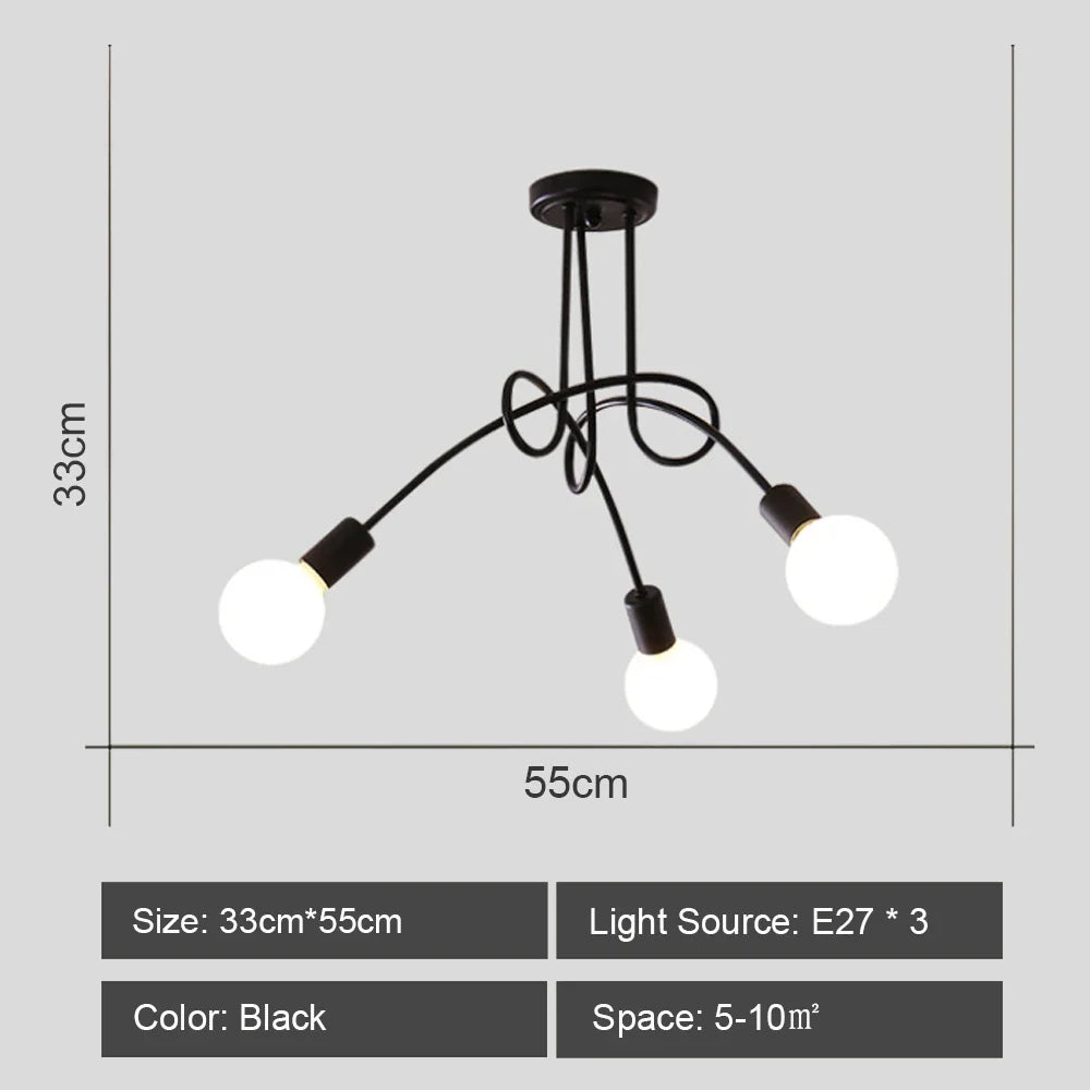 lustre sputnik moderne style industriel pour intérieur élégant