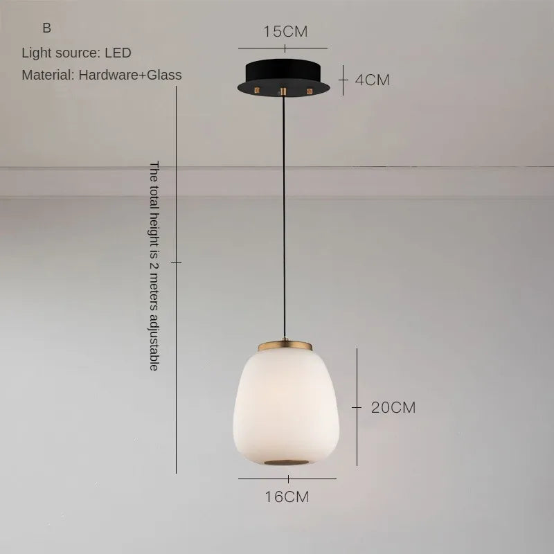 lustre led en verre design minimaliste artistique pour intérieur créatif