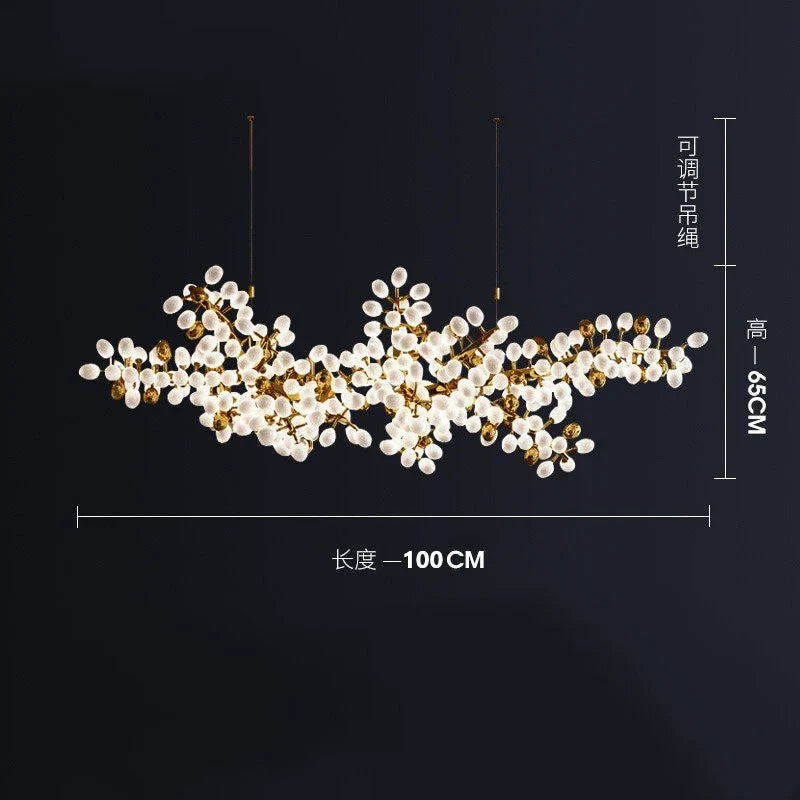 lustre moderne en or en forme de raisin pour intérieur élégant