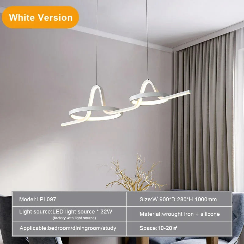 suspension led nordique pour restaurant et bureau