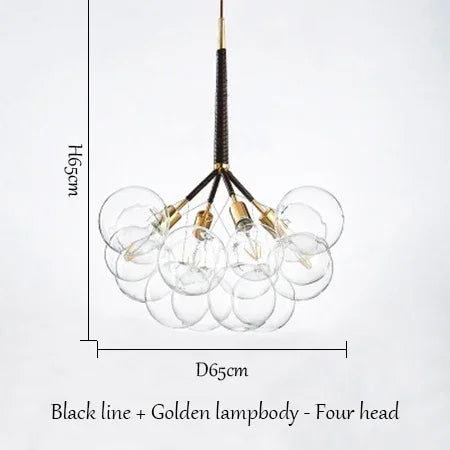 lustre moderne en verre à bulles pour décoration intérieure