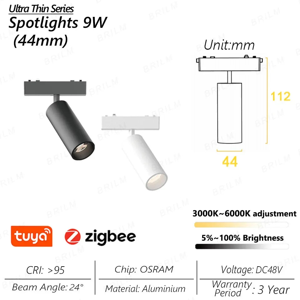 spot lumineux intelligent magnétique tuya zigbee à intensité variable