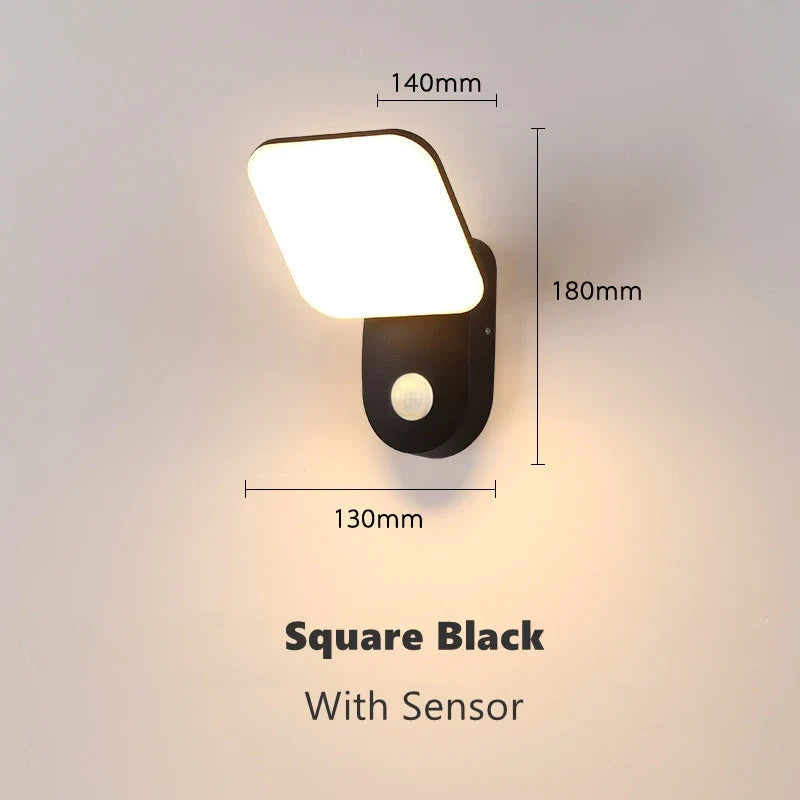 applique murale extérieure led avec capteur de mouvement étanche décorative
