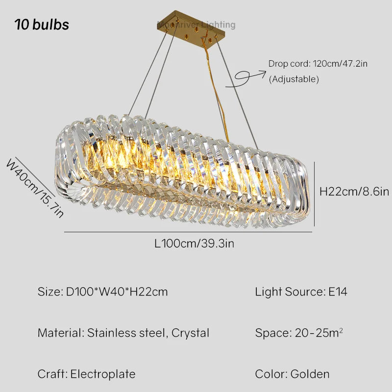 lustre en cristal lumineux pour décoration intérieure élégante et moderne