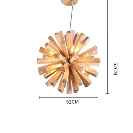 Nordic Dandelion Wooden Pendant Lights Art Creative new chinese Pendant Lamp tea room dining room living room Personality lamp