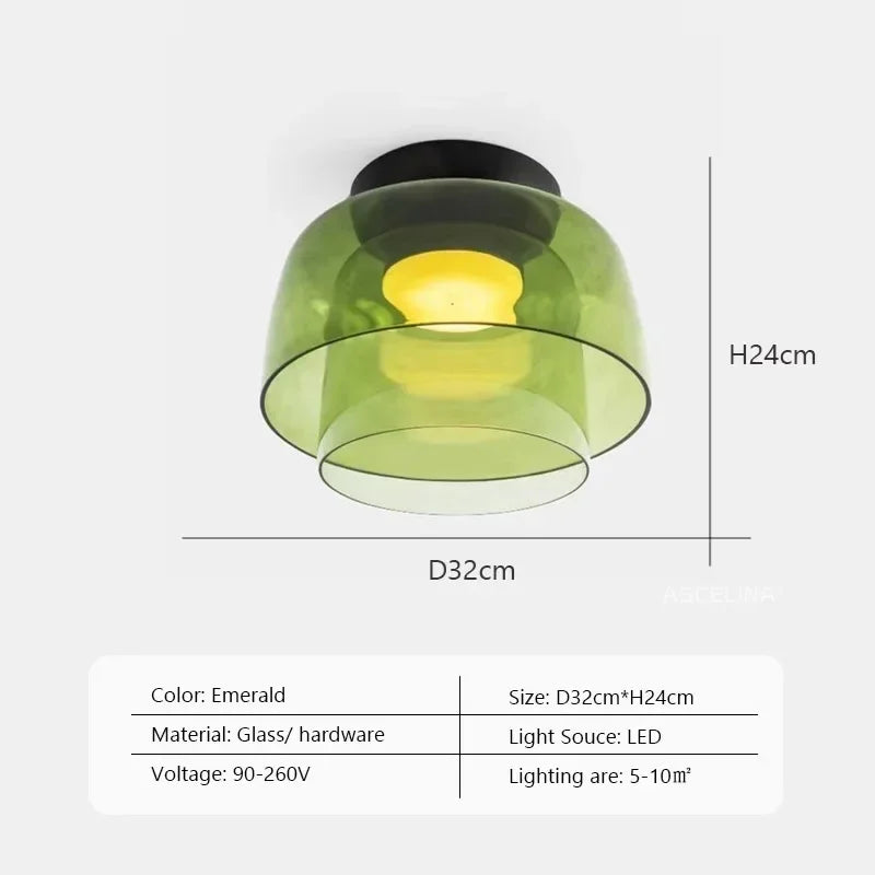 plafonnier led design nordique simple bol en verre luminaire décoratif d'intérieur